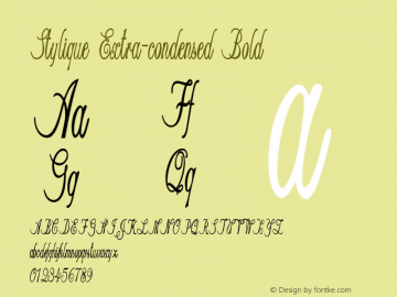 Stylique-ExtracondensedBold Version 1.000 Font Sample