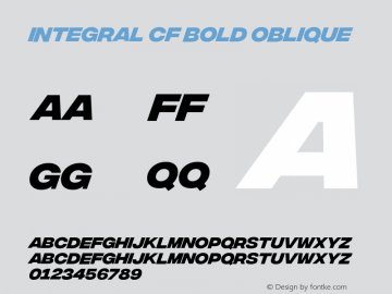 Integral CF Bold Oblique Version 1.100图片样张