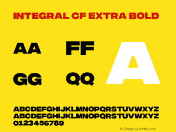 Integral CF Extra Bold Version 1.100 Font Sample