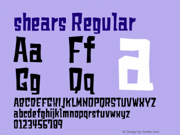 shears Version 2.000 Font Sample