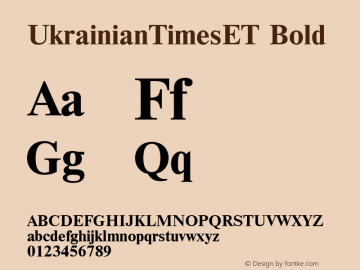 UkrainianTimesET Bold 001.000 Font Sample