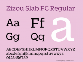 ZizouSlabFC-Regular Version 001.001 Font Sample