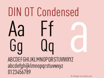 DINOT-Cond Version 7.504; 2005; Build 1003 Font Sample