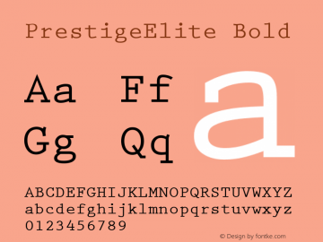 PrestigeElite Bold Version 1.00 Font Sample