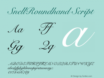 SnellRoundhand Script Altsys Fontographer 4.0.2 97.5.10 Font Sample