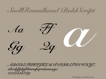 SnellRoundhand BoldScript Altsys Fontographer 4.0.2 97.5.10 Font Sample