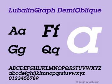 LubalinGraph DemiOblique Altsys Fontographer 4.0.2 97.5.15图片样张