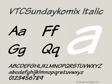 VTCSundaykomixItalic 1999; 1.0, initial release图片样张