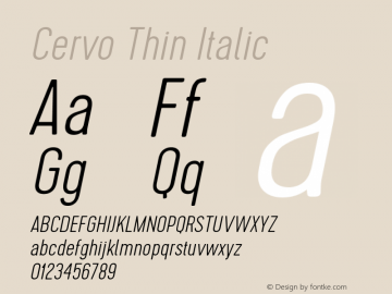 Cervo-ThinItalic 1.000图片样张