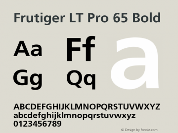 FrutigerLTPro-Bold Version 1.100 Font Sample