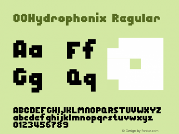00Hydrophonix 1.00 Font Sample