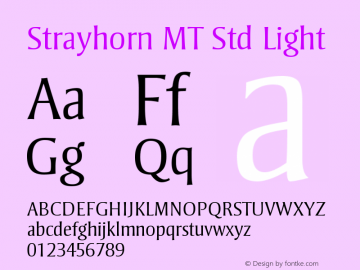 StrayhornMTStd-Light Version 2.040;PS 002.000;hotconv 1.0.51;makeotf.lib2.0.18671 Font Sample