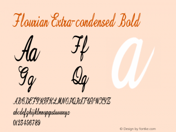 Flourian-ExtracondensedBold Version 1.000 Font Sample