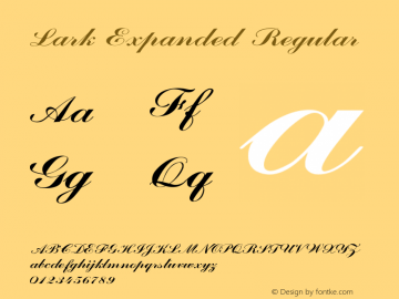 Lark-ExpandedRegular Version 1.000 Font Sample