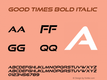 GoodTimesRg-BoldItalic OTF 4.000;PS 001.001;Core 1.0.29 Font Sample