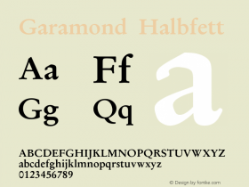 Garamond Halbfett Version 0.93 Font Sample