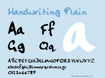 Handwriting Plain:0.0 0.0图片样张