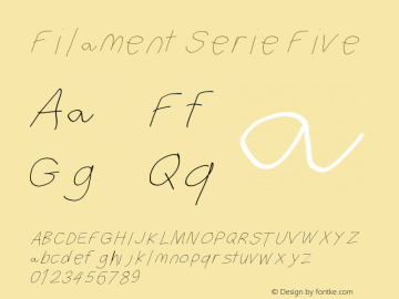 Filament Five-Seven Version 1.111 Font Sample