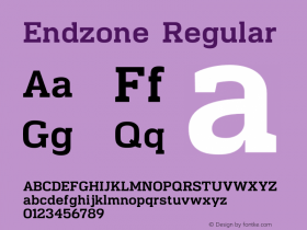 Endzone OTF 1.150;PS 001.015;Core 1.0.34 Font Sample