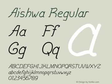 Aishwa Version 1.000 Font Sample