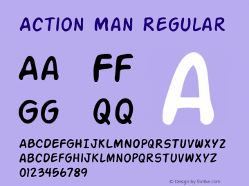 Action Man ver 1.0; 2000. Freeware for non-commercial use. Font Sample