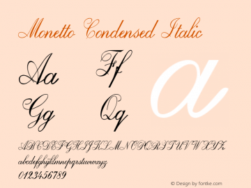 Monetto-CondensedItalic Version 1.000图片样张