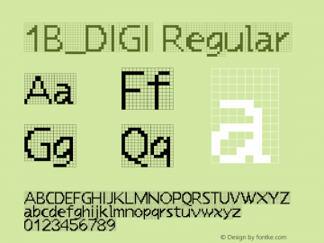 1B_DIGI 1.0W Font Sample