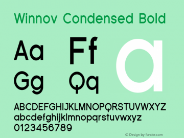 Winnov-CondBold Version 001.000 Font Sample