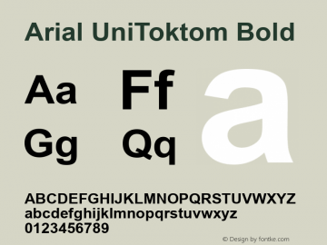 Arial UniToktom Bold Version 2.90图片样张