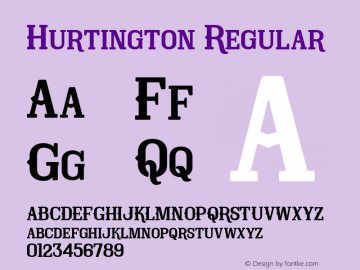 Hurtington Version 1.000 Font Sample