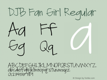 DJB Fan Girl Version 1.00 November 16, 2014, initial release Font Sample