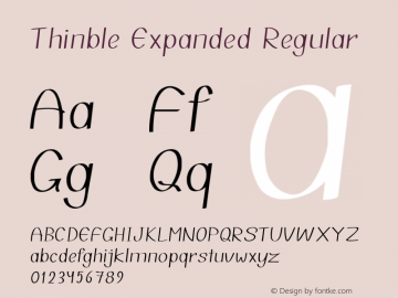 Thinble-ExpandedRegular Version 1.000 Font Sample