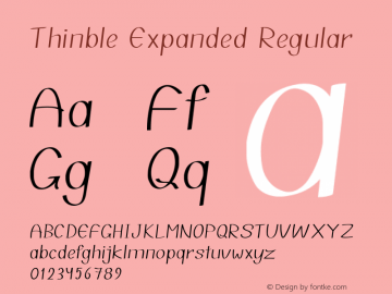 Thinble-ExpandedRegular Version 1.000 Font Sample