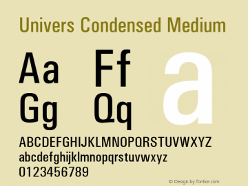 Univers Condensed Medium Version 1.3 (ElseWare)图片样张