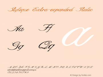 Stylique-ExtraexpandedItalic Version 1.000 Font Sample