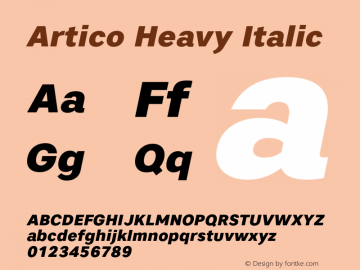 Artico Heavy Italic Version 1.000图片样张