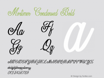 Mortimer-CondensedBold Version 1.000 Font Sample