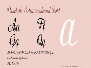 Punchello-ExtracondensedBold Version 1.000 Font Sample