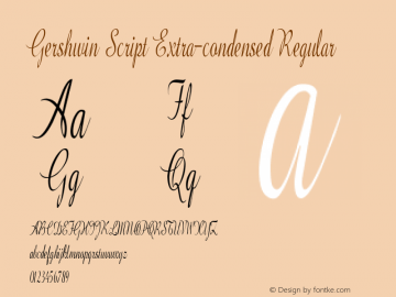 GershwinScript-ExtraCondReg Version 1.000 Font Sample