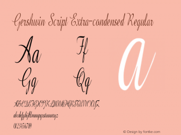 GershwinScript-ExtraCondReg Version 1.000 Font Sample