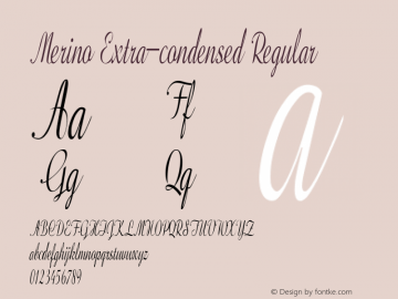Merino-ExtracondensedRegular Version 1.000 Font Sample