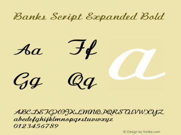 BanksScript-ExpandedBold Version 1.000 Font Sample