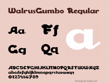 WalrusGumbo Regular Converted from e:\nickfo~1\WAG_____.TF1 by ALLTYPE图片样张