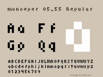 Monoeger0555 Version 2.012 Font Sample