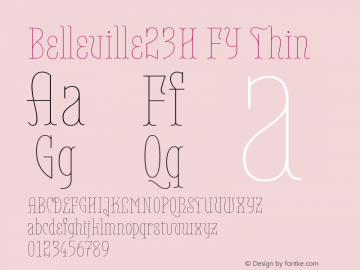 Belleville23H FY Thin Version 1.000 Font Sample