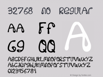 32768 NO Regular Version 1.00: 7.25.99 Revision 1 Font Sample