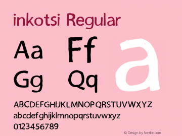 inkotsi Regular Version 1.000 Font Sample