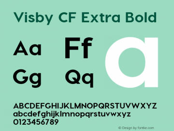 VisbyCF-ExtraBold Version 2.03300 Font Sample