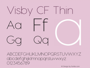 VisbyCF-Thin Version 2.03300 Font Sample