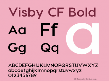 VisbyCF-Bold Version 2.03300 Font Sample